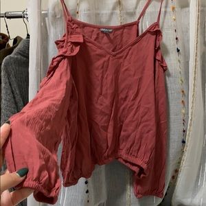 charlotte russe cold shoulder blush top